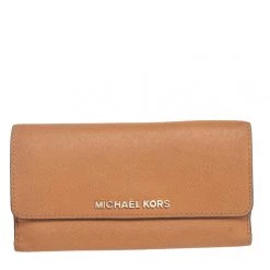 Michael Kors Tan Leather Continental Wallet For Women