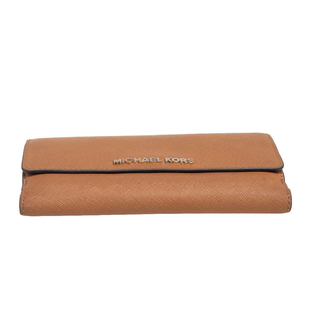 Michael Kors Tan Leather Continental Wallet For Women - Image 7