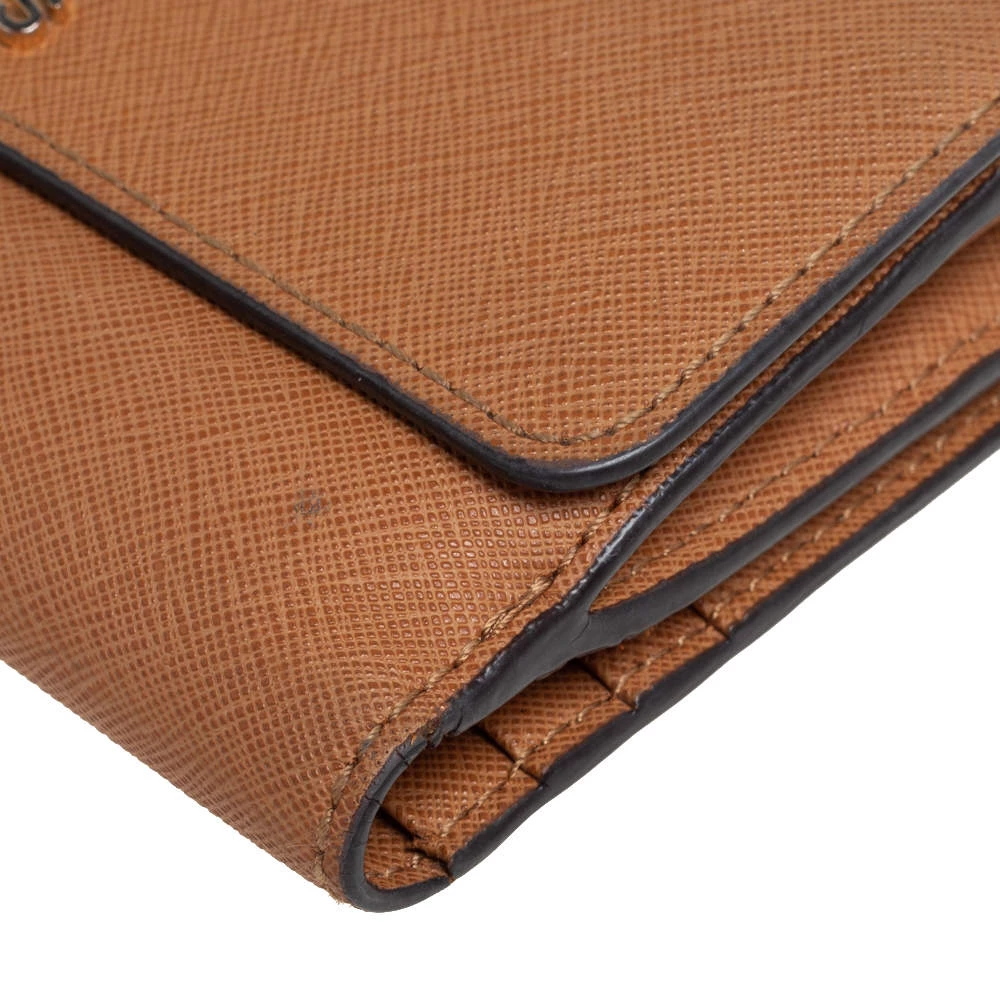 Michael Kors Tan Leather Continental Wallet For Women - Image 13