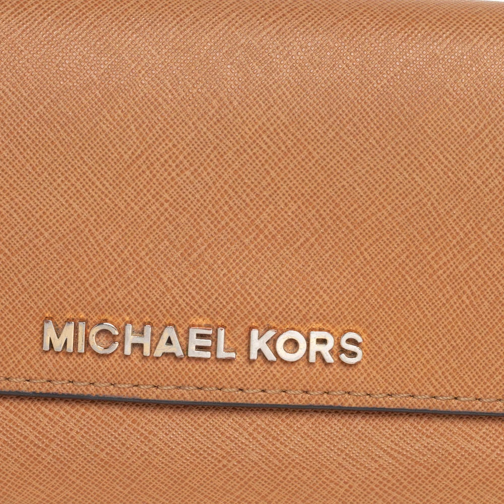 Michael Kors Tan Leather Continental Wallet For Women - Image 6