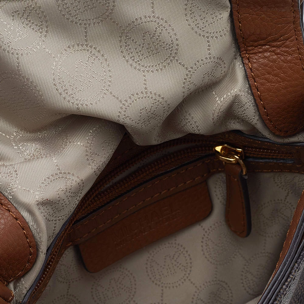 MICHAEL Michael Kors Brown Signature Coated Canvas And Leather Crossbody Bag For Women - Image 7