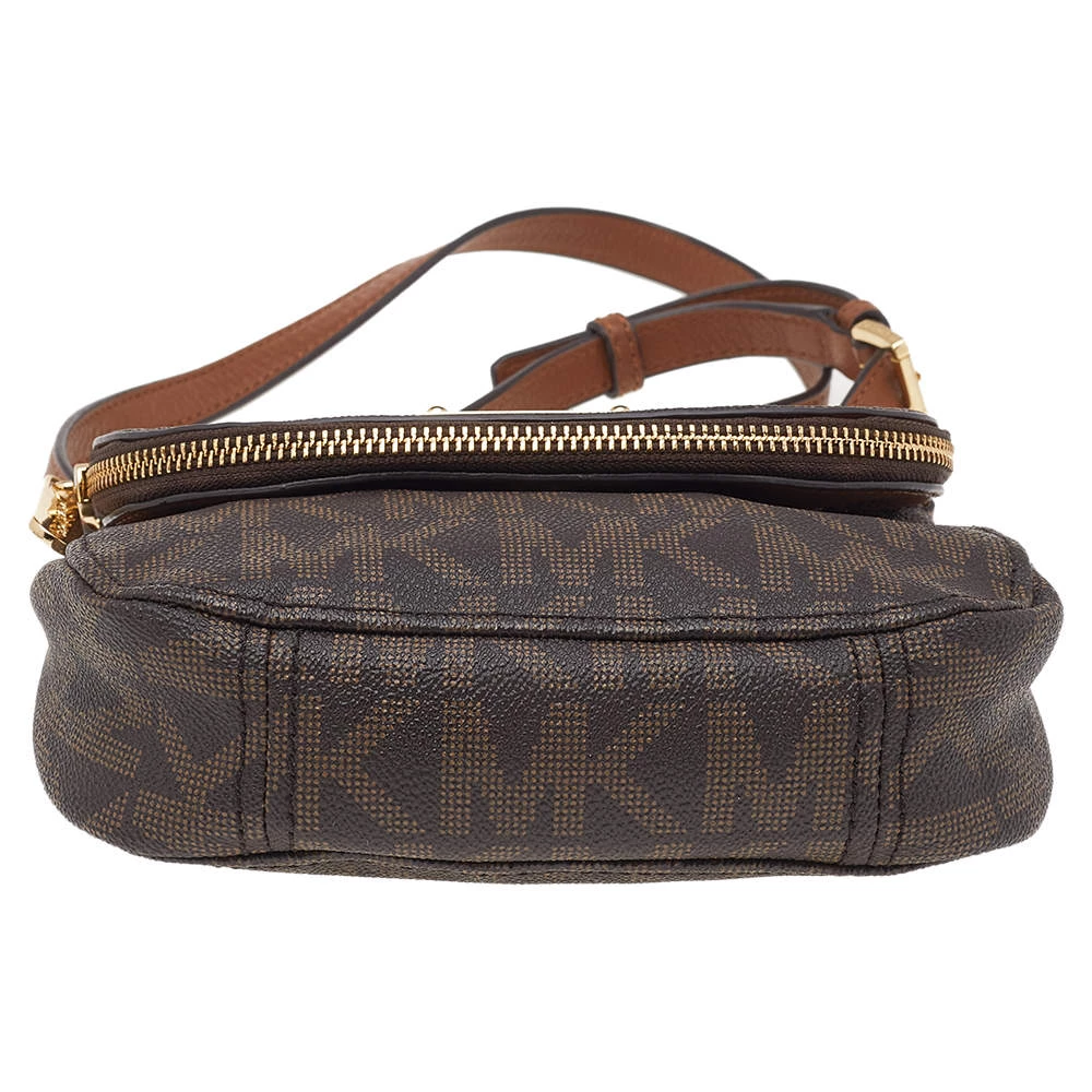 MICHAEL Michael Kors Brown Signature Coated Canvas And Leather Crossbody Bag For Women - Image 6