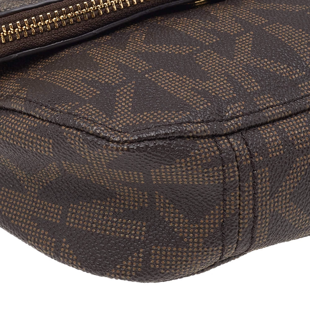 MICHAEL Michael Kors Brown Signature Coated Canvas And Leather Crossbody Bag For Women - Image 10