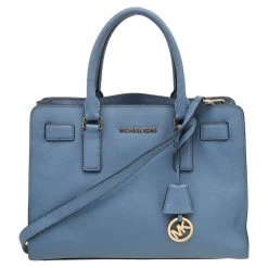 MICHAEL Michael Kors Blue Saffiano Leather Dillon Shoulder Bag For Women