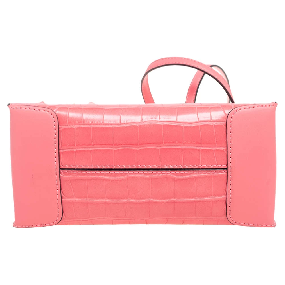 Michael Kors Peach Croc Embossed Leather Mercer Tote For Women - Image 8