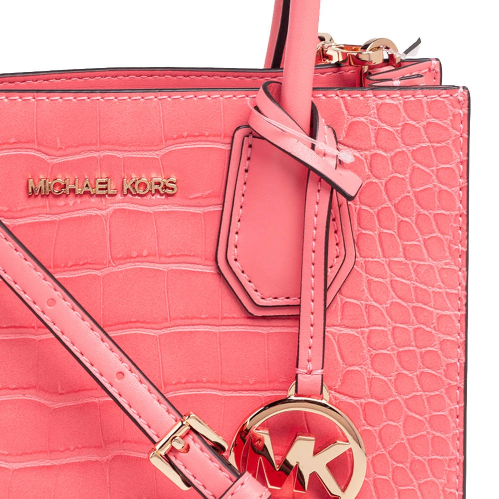 Michael Kors Peach Croc Embossed Leather Mercer Tote For Women - Image 5