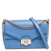 Michael Kors Blue Leather Kinsley Shoulder Bag For Women