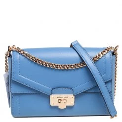 Michael Kors Blue Leather Kinsley Shoulder Bag For Women