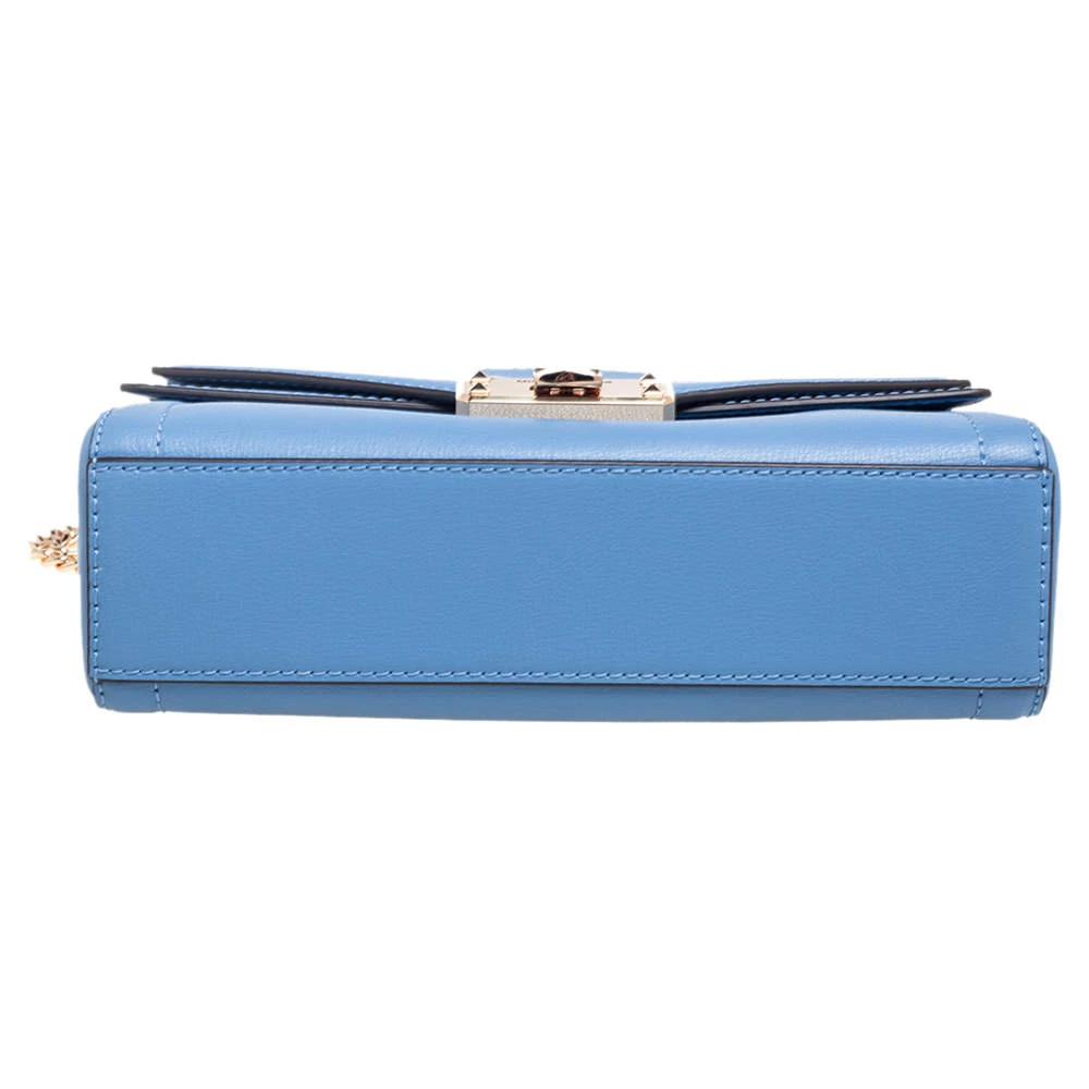 Michael Kors Blue Leather Kinsley Shoulder Bag For Women - Image 6