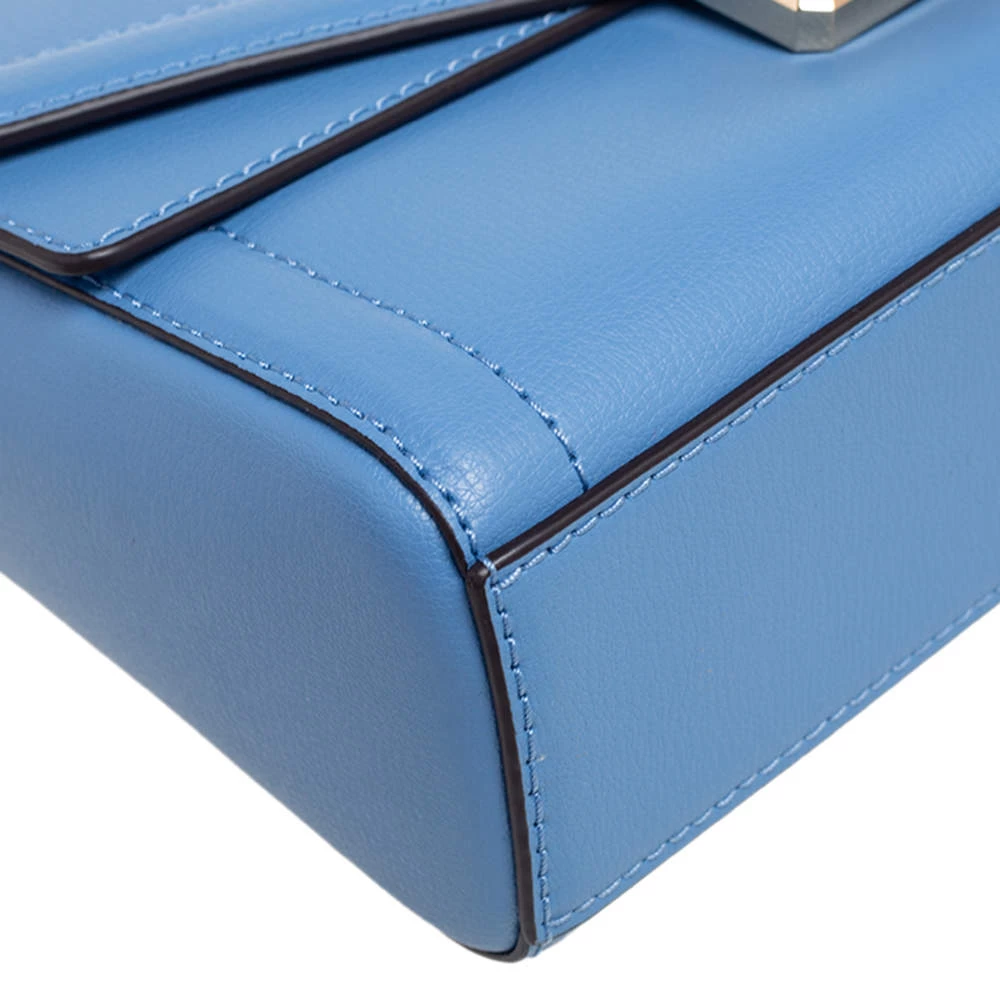 Michael Kors Blue Leather Kinsley Shoulder Bag For Women - Image 10