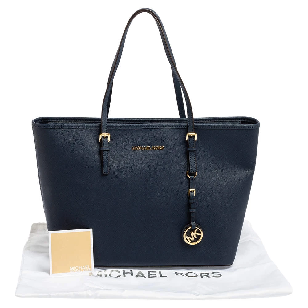 Michael Kors Blue Saffiano Leather Jet Set Travel Tote For Women - Image 10