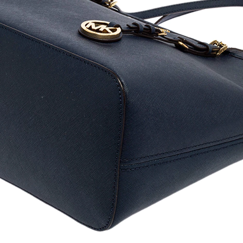 Michael Kors Blue Saffiano Leather Jet Set Travel Tote For Women - Image 11