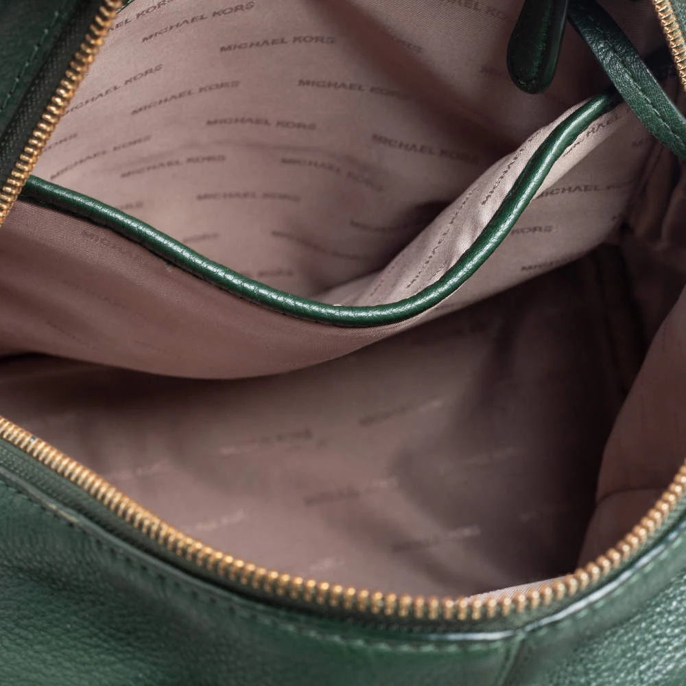Michael Kors Green Leather Rhea Zip Backpack For Women - Image 7