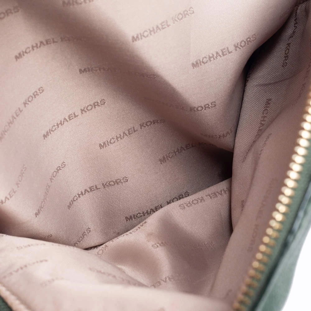 Michael Kors Green Leather Rhea Zip Backpack For Women - Image 8