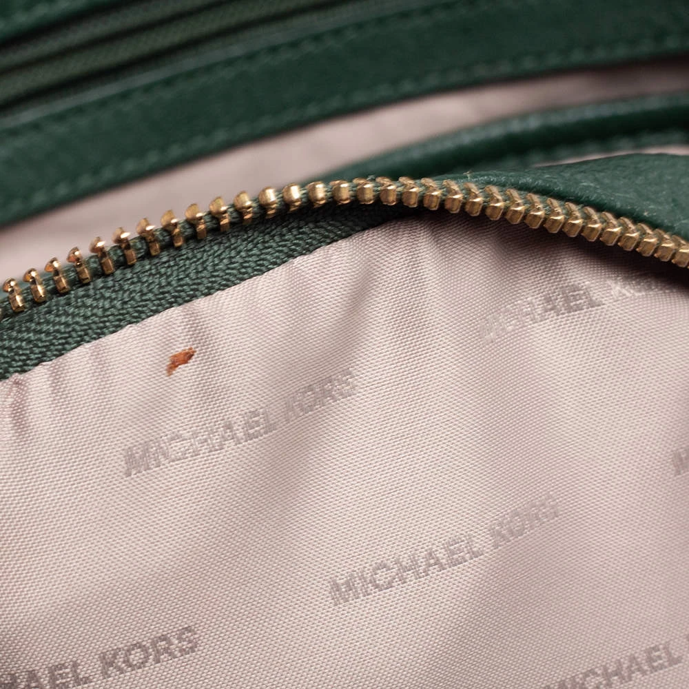 Michael Kors Green Leather Rhea Zip Backpack For Women - Image 9