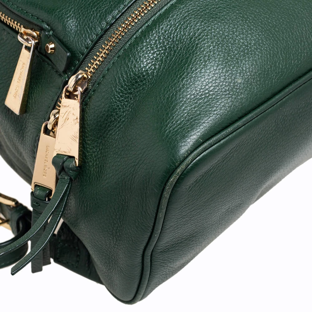 Michael Kors Green Leather Rhea Zip Backpack For Women - Image 12
