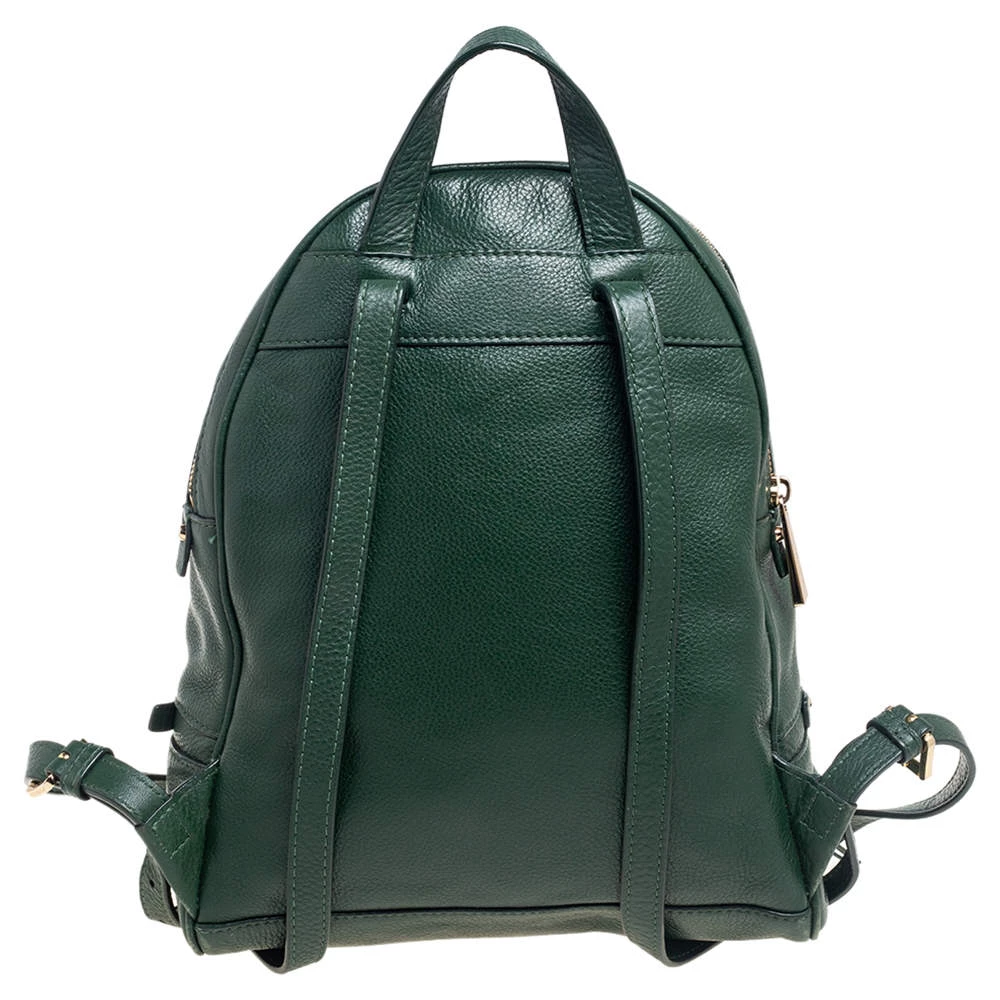 Michael Kors Green Leather Rhea Zip Backpack For Women - Image 4