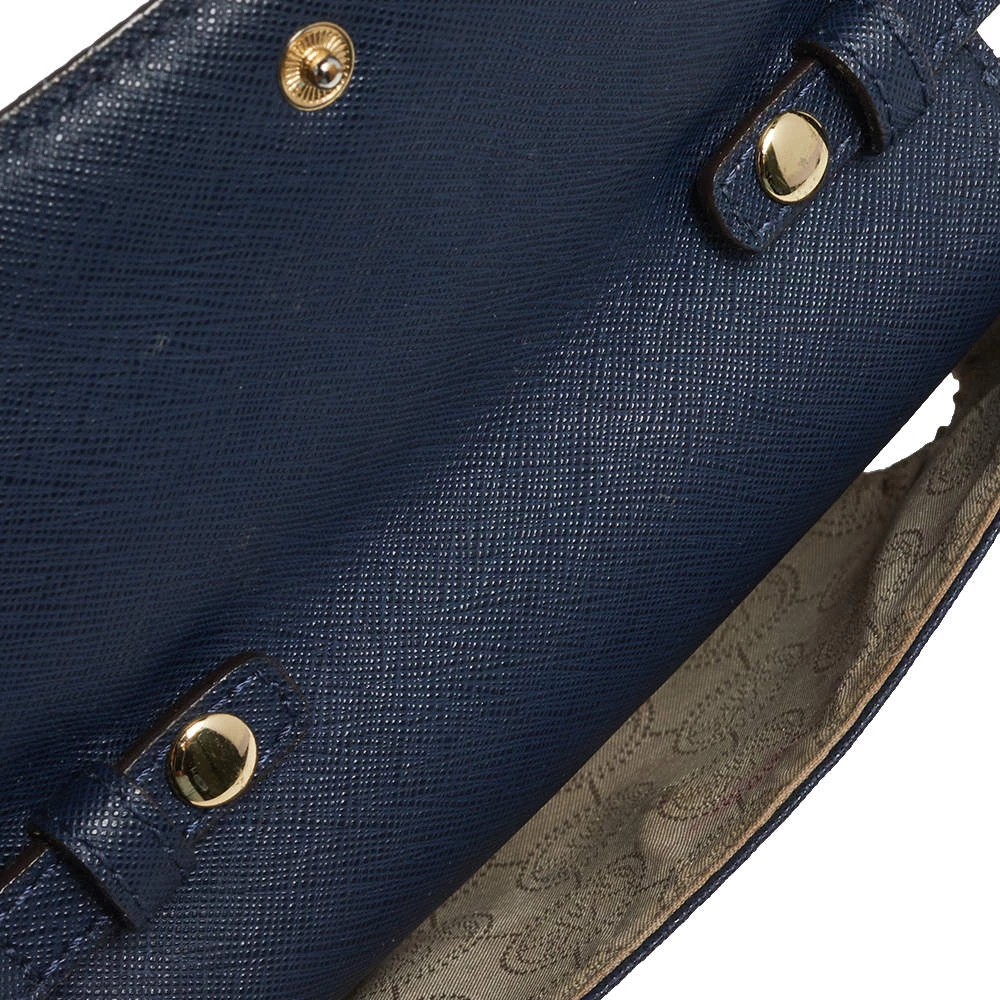 Michael Kors Blue Leather Multifunction Jet Set Travel Wallet For Women - Image 7