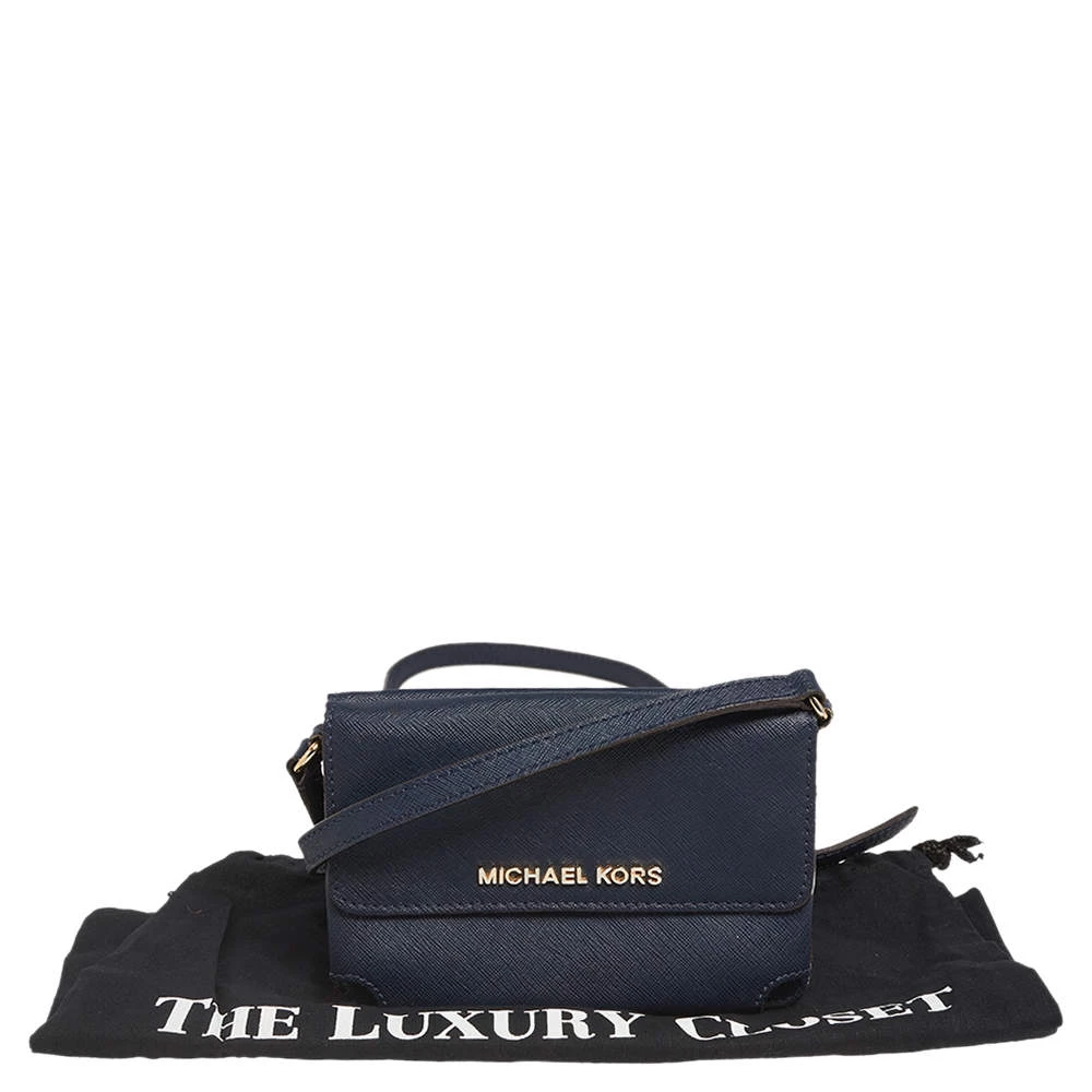 Michael Kors Blue Leather Multifunction Jet Set Travel Wallet For Women - Image 11