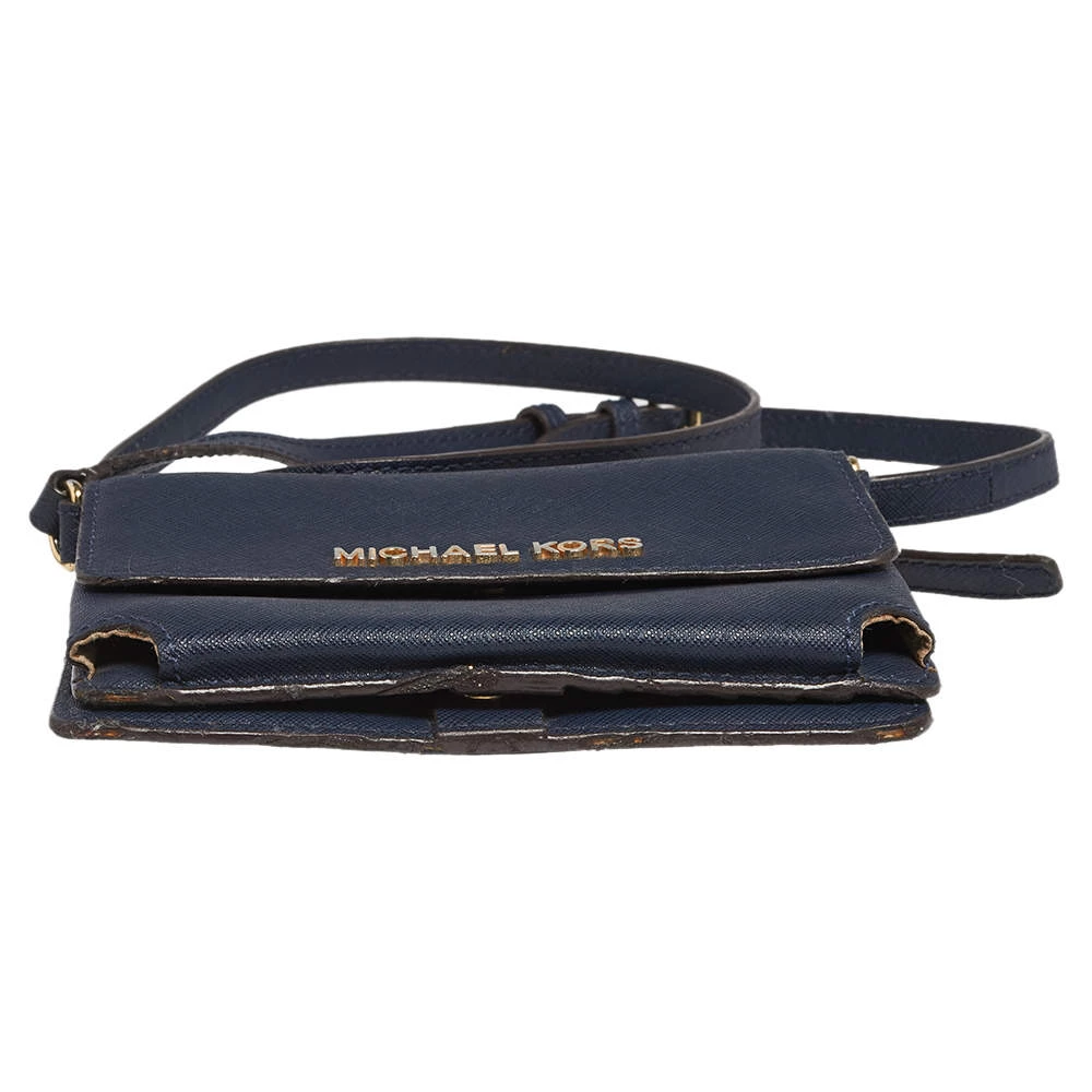 Michael Kors Blue Leather Multifunction Jet Set Travel Wallet For Women - Image 8