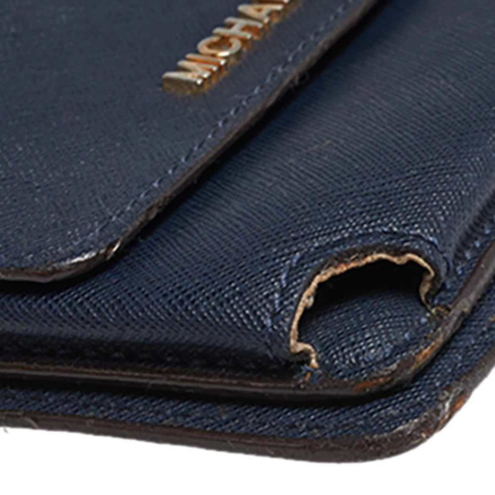 Michael Kors Blue Leather Multifunction Jet Set Travel Wallet For Women - Image 12