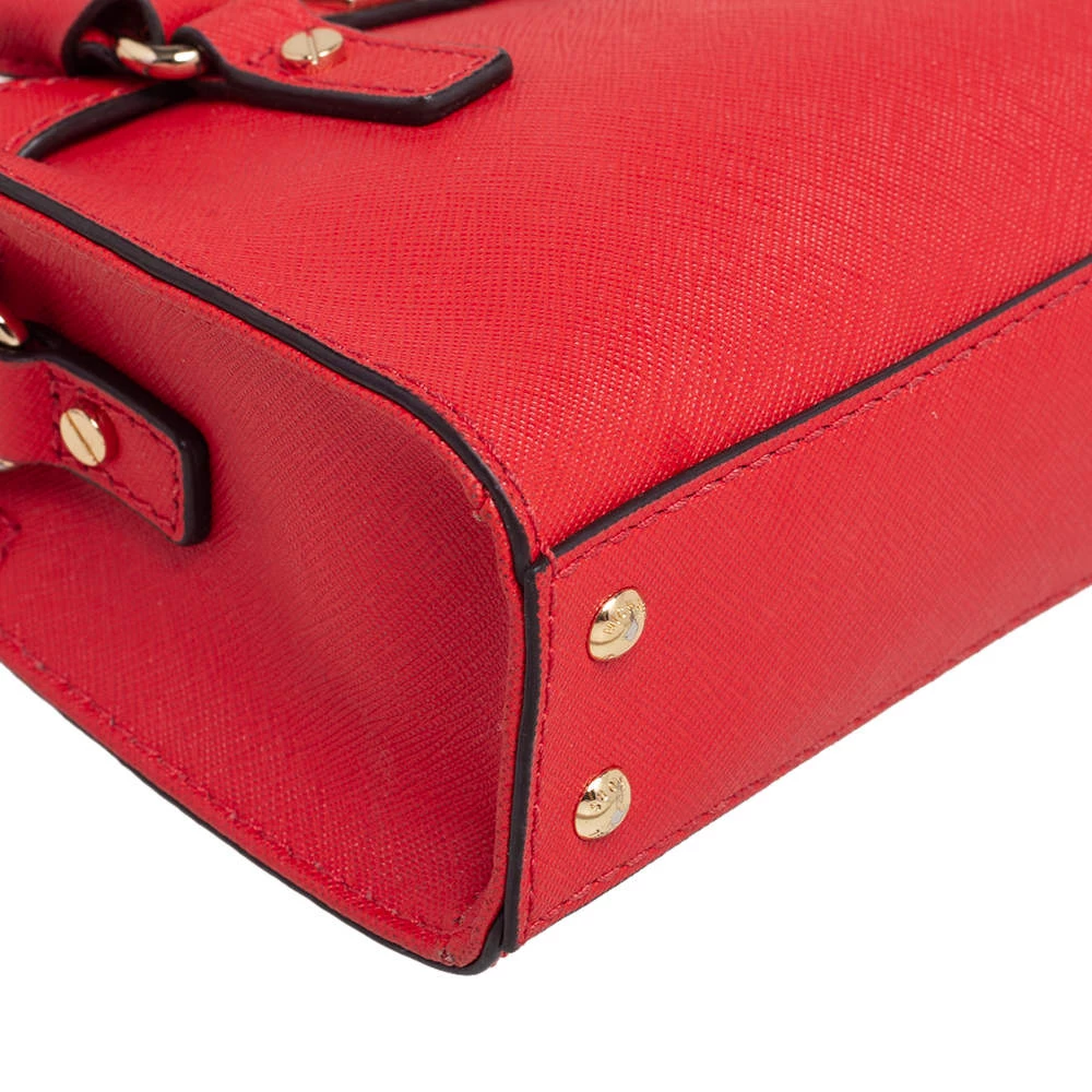 Michael Kors Red Saffiano Leather Mini Hamilton Crossbody Bag For Women - Image 10