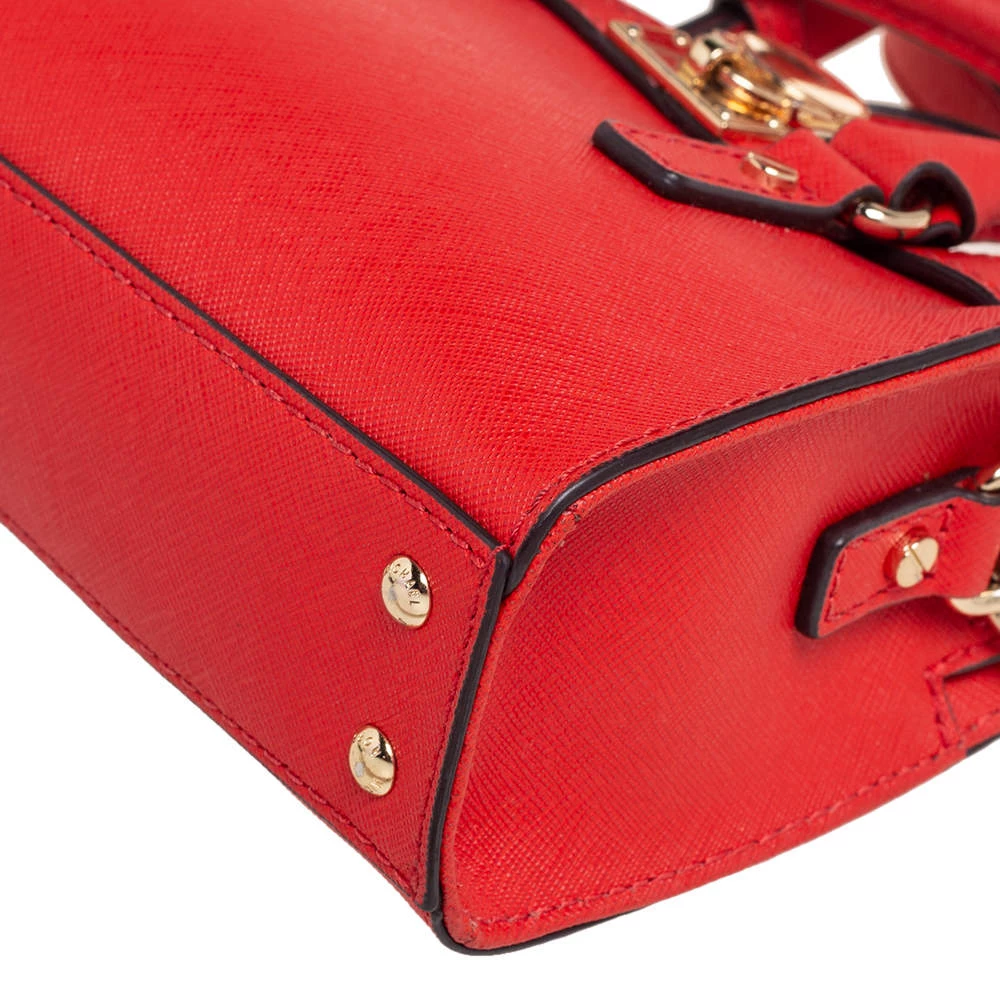 Michael Kors Red Saffiano Leather Mini Hamilton Crossbody Bag For Women - Image 11