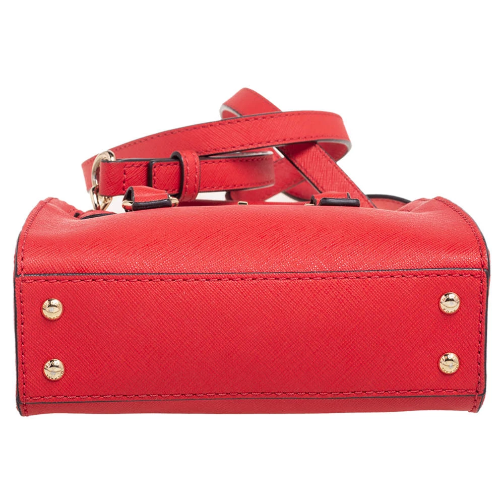 Michael Kors Red Saffiano Leather Mini Hamilton Crossbody Bag For Women - Image 6