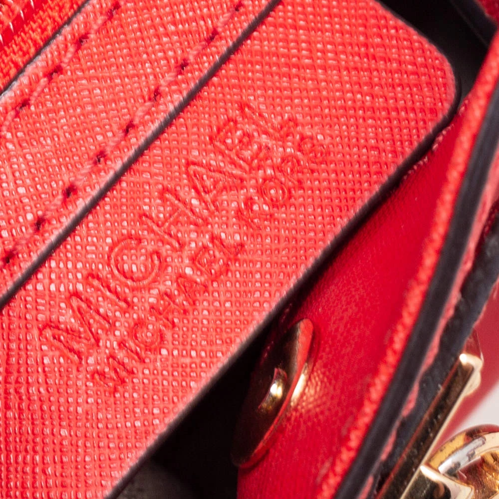 Michael Kors Red Saffiano Leather Mini Hamilton Crossbody Bag For Women - Image 8
