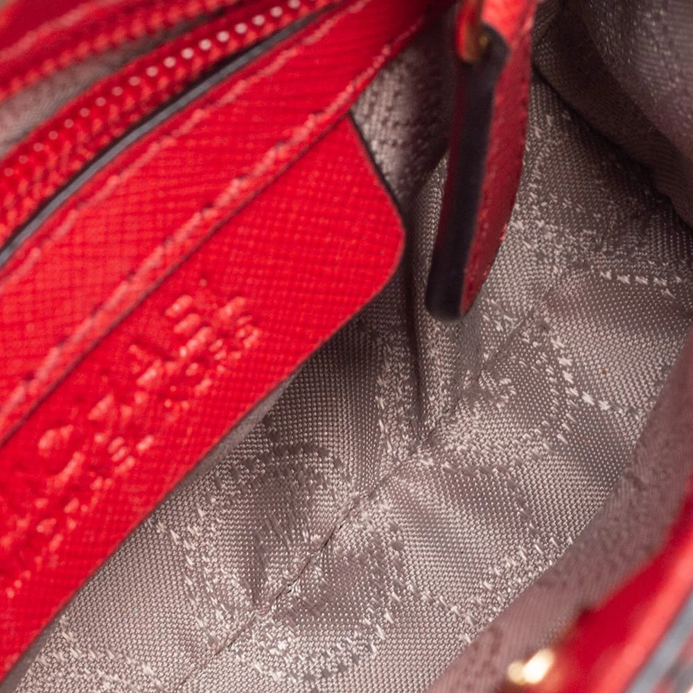 Michael Kors Red Saffiano Leather Mini Hamilton Crossbody Bag For Women - Image 7