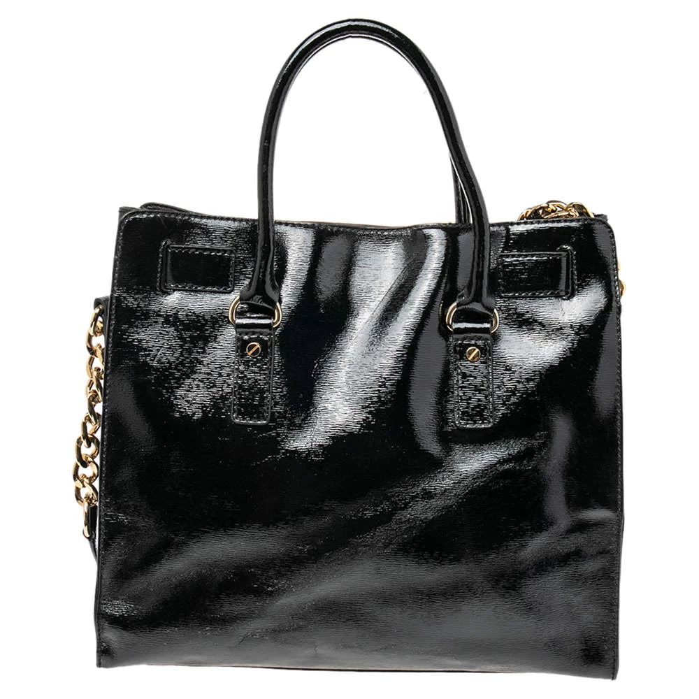 MICHAEL Michael Kors Black Patent Leather Large Hamilton North South Tote For Women - Image 4
