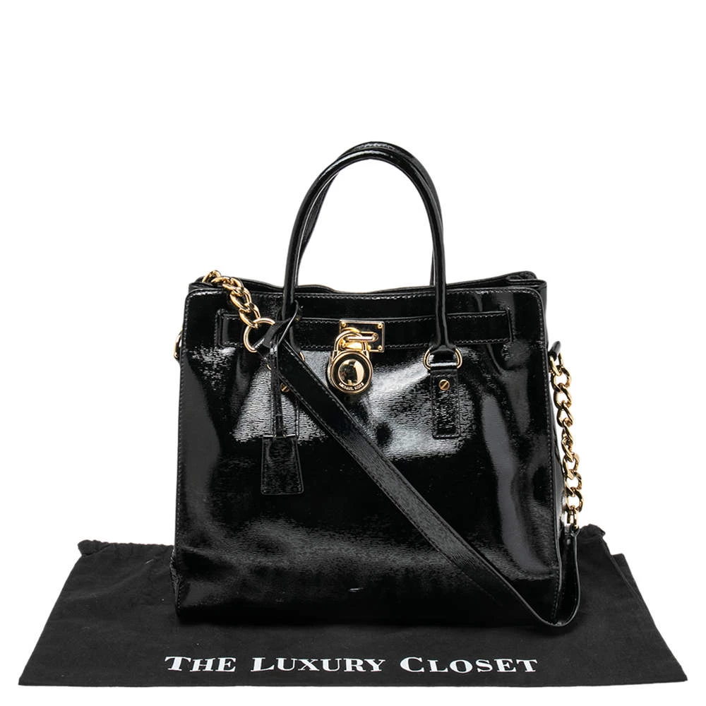 MICHAEL Michael Kors Black Patent Leather Large Hamilton North South Tote For Women - Image 9