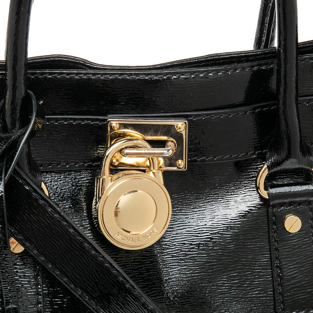 MICHAEL Michael Kors Black Patent Leather Large Hamilton North South Tote For Women - Image 5