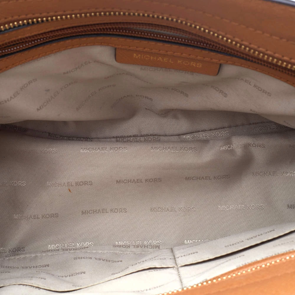 Michael Kors Brown Leather Pyramid Quilt Studded Selma Satchel For Women - Image 8