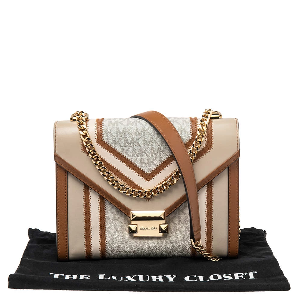 Michael Kors Multicolor Signature Canvas And Leather Whitney Shoulder Bag For Women - Image 9