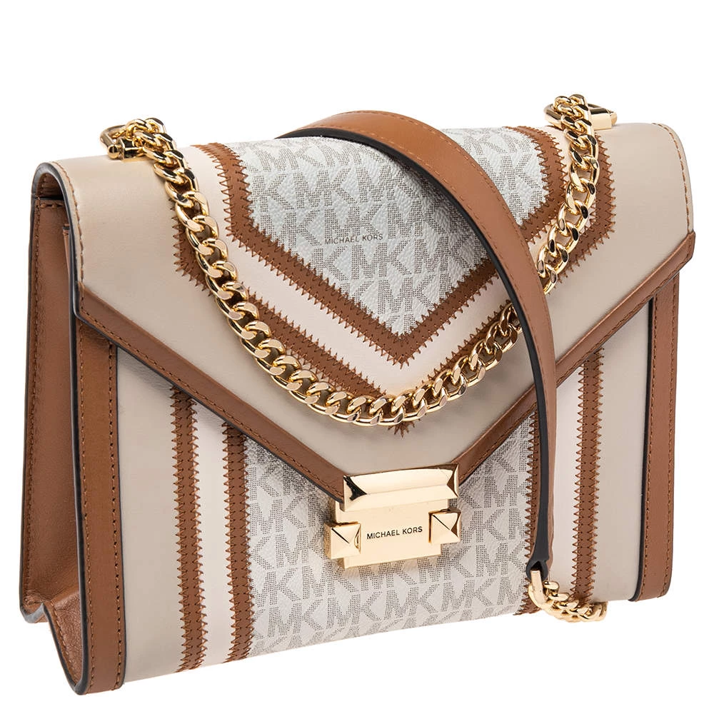 Michael Kors Multicolor Signature Canvas And Leather Whitney Shoulder Bag For Women - Image 3