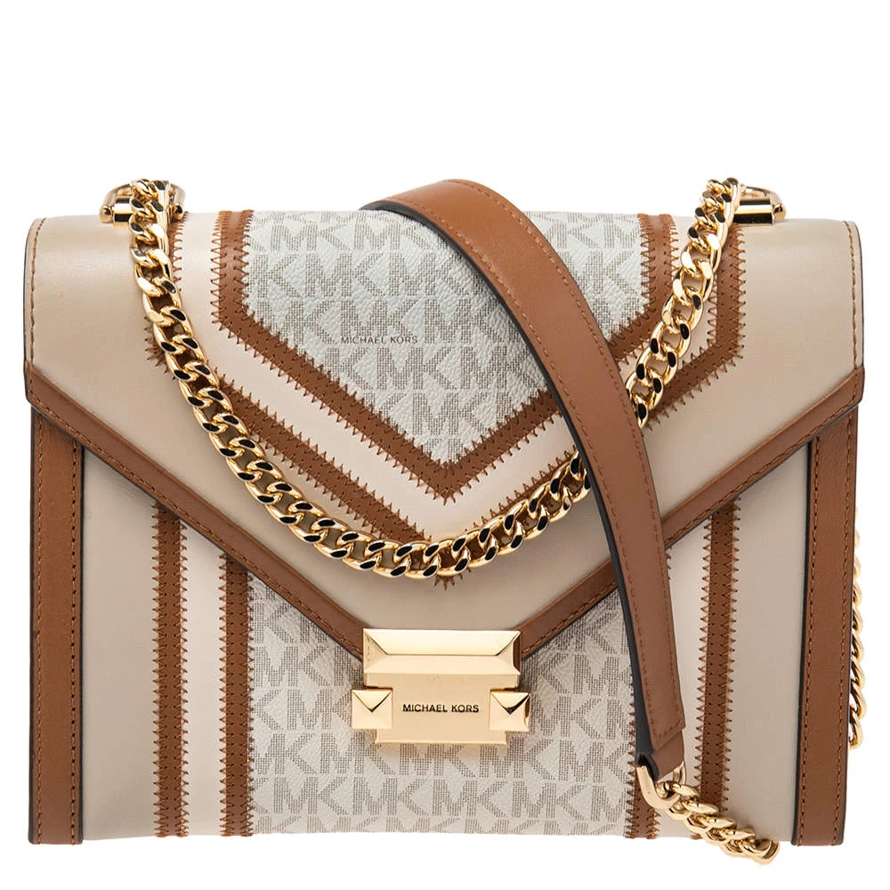 Michael Kors Multicolor Signature Canvas And Leather Whitney Shoulder Bag For Women