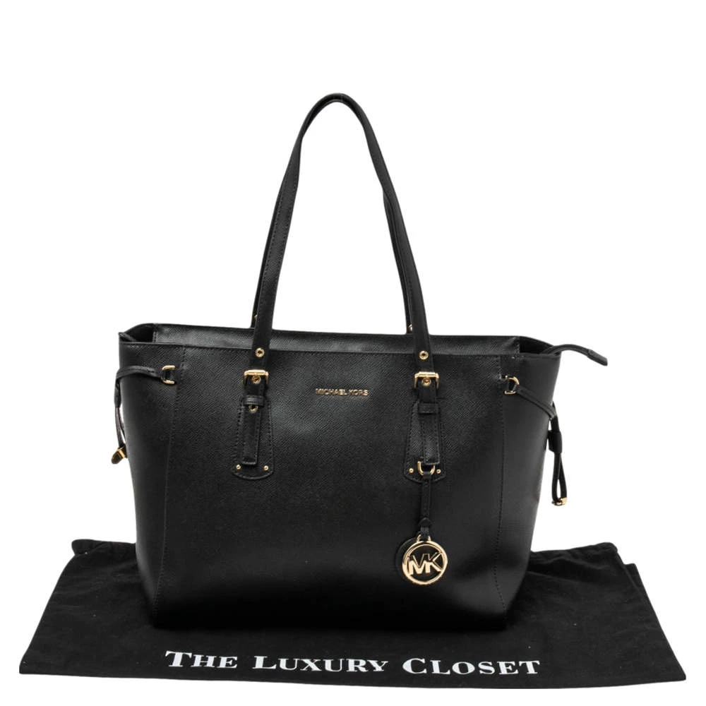 Michael Kors Black Leather Voyager Tote For Women - Image 9