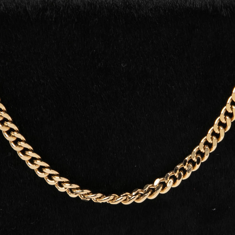 Michael Kors Black Calf Hair And Croc Embossed Leather Elsie Chain Clutch For Women - Image 5