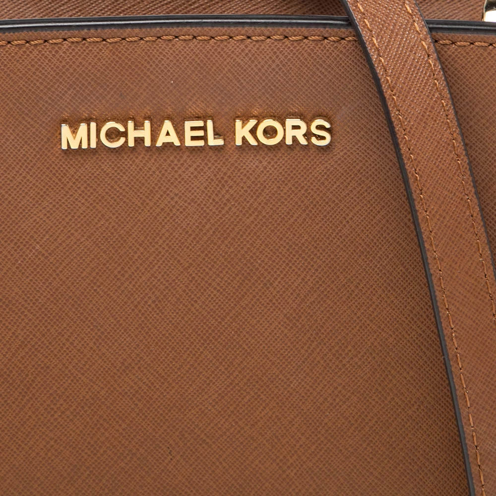 Michael Kors Brown Leather Mini Selma Crossbody Bag For Women - Image 5