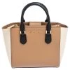 Michael Kors Beige/White Leather Small Carolyn Tote For Women