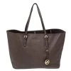 Michael Kors Dark Brown Leather Large Jet Set Travel Tote For Women