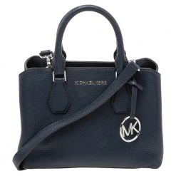 Michael Kors Blue Leather Savannah Satchel For Women