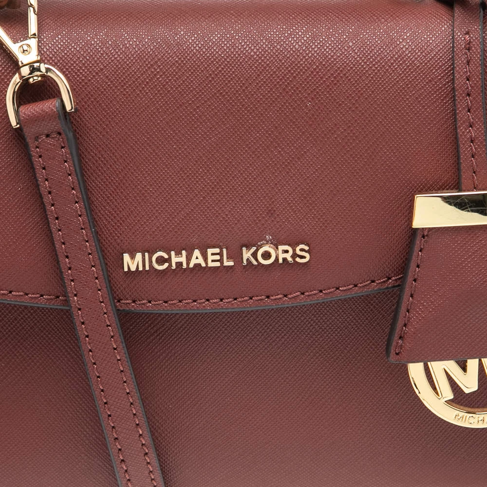 Michael Kors Maroon Leather Mini Ava Crossbody Bag For Women - Image 5