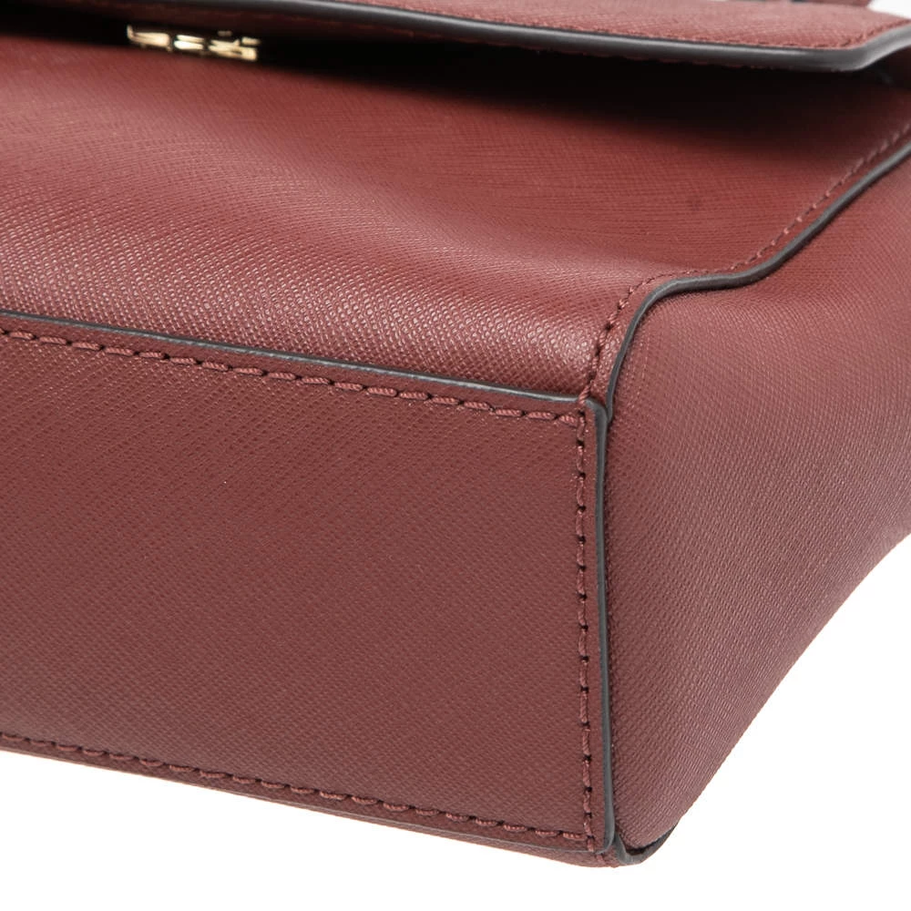 Michael Kors Maroon Leather Mini Ava Crossbody Bag For Women - Image 12