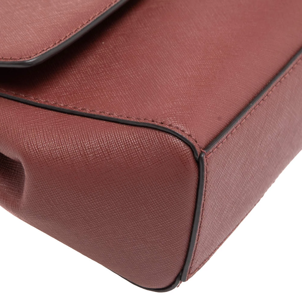 Michael Kors Maroon Leather Mini Ava Crossbody Bag For Women - Image 11