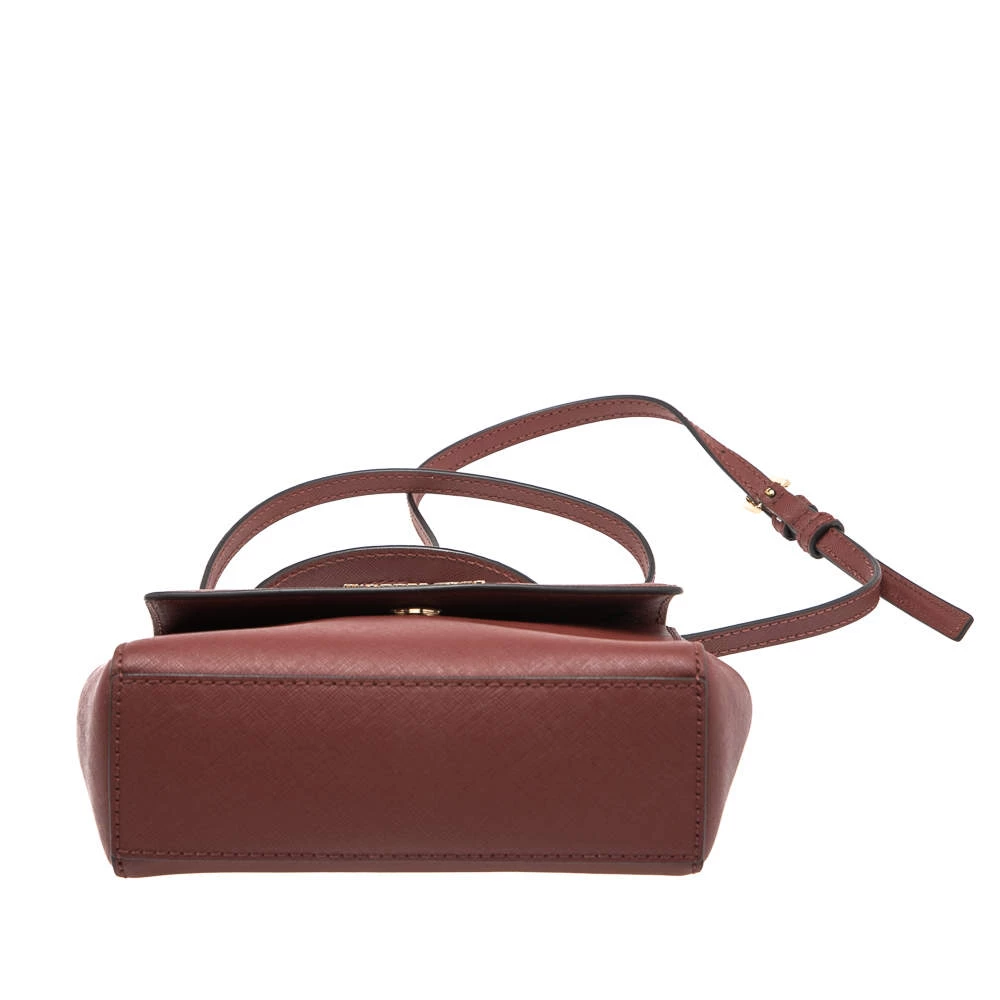 Michael Kors Maroon Leather Mini Ava Crossbody Bag For Women - Image 6