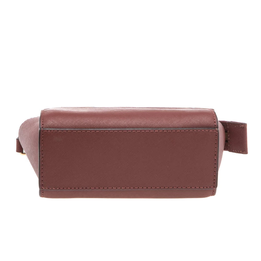 Michael Kors Maroon Leather Mini Selma Crossbody Bag For Women - Image 6