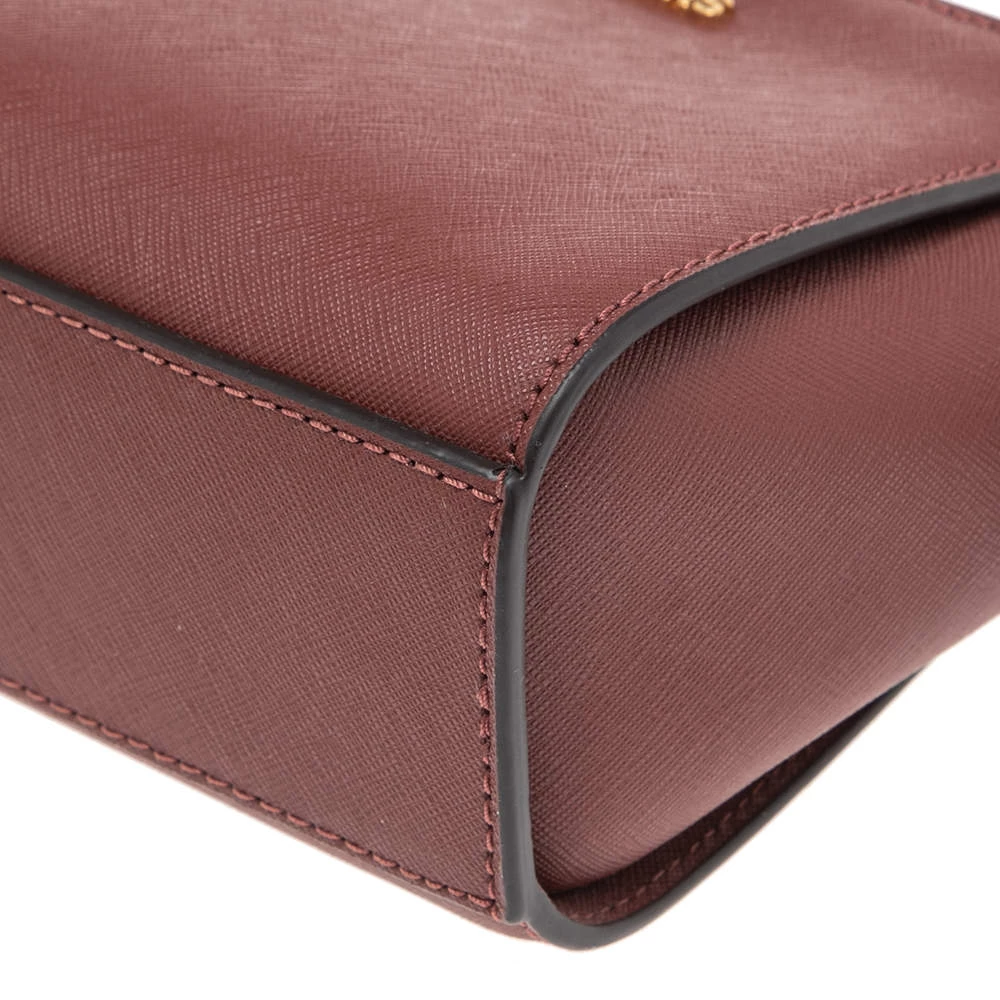 Michael Kors Maroon Leather Mini Selma Crossbody Bag For Women - Image 12