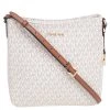 Michael Kors White Signature Coated Canvas Jet Set Travel Messenger Bag For Women